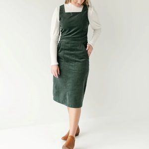 The Main Street Exchange Green Corduroy Jumper Dress